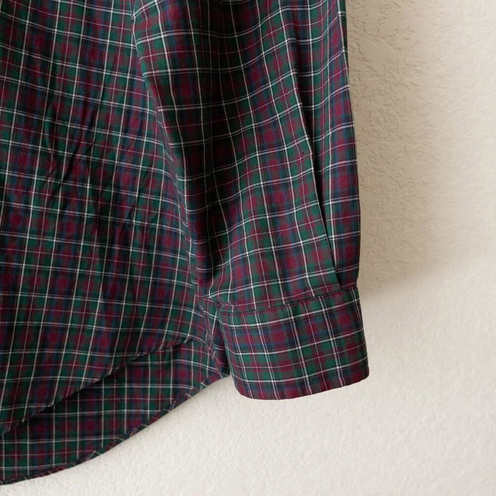 Ralph Lauren Mens Large Plaid Button Down Shirt Classic Fit Red Green - Picture 5 of 9